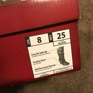 Sz 8 black heeled zip boots EUC worn once!